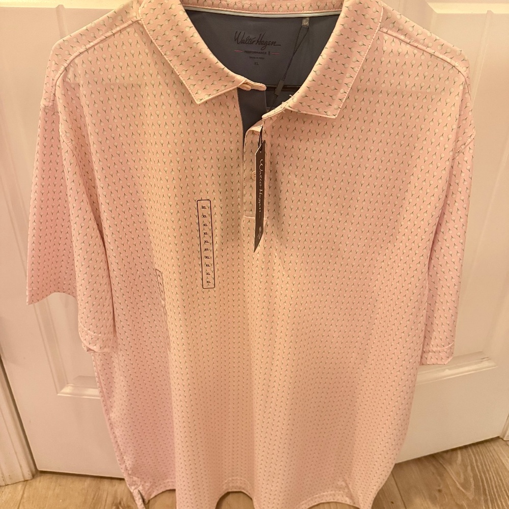 Size XL NWT Walter Hagan Golf Polo Shirt Golf Ball Print